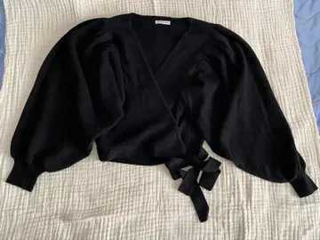 STYLEMIXER 블랙 크롭 니트 가디건