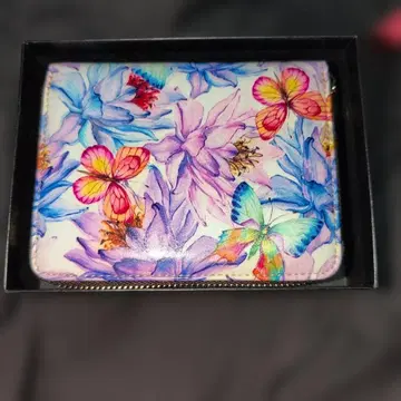 꽃과 나비 디자인 접이식 지갑 카드 케이스