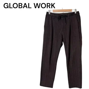 [글로벌 워크] L 따뜻한 팬츠 브라운 허리밴딩 가을/겨울 캐주얼
