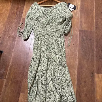 Kastane 꽃무늬 롱 원피스 7부 소매