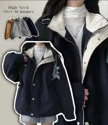 60% hijjoo 오버 사이즈 점퍼 블루종