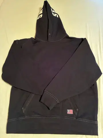 Sessions XL 블랙 후드티 미국 국기 자수