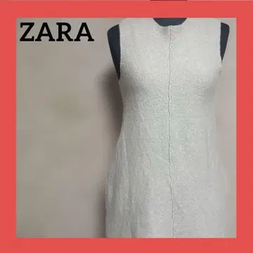 ZARA 울 원피스 슬리브리스 S 사이즈 아이보리 파이핑