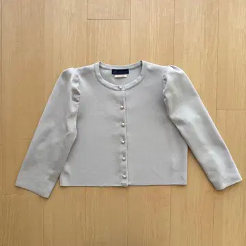 7부 소매 가디건 펄 버튼 포함