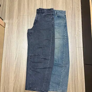 GU 배럴 렉 청바지 2종 세트