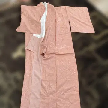 핑크 무지 실크 기모노