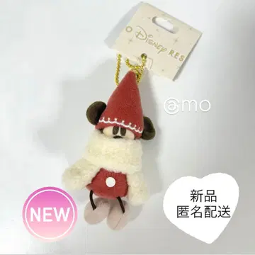 도쿄 디즈니 리조트 크리스마스 리루린린 봉제 인형 참 레드 빨간색