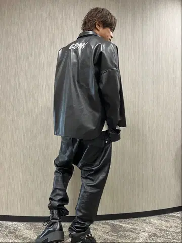 [ CSNV ] 가죽 자켓 가죽 팬츠 셋업