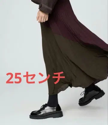 유니클로:C 통굽 레이스업 슈즈 블랙 사이즈 25cm