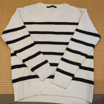 FRAMEWORK 프레임워크 코튼 스웨터 보더 화이트 네이비