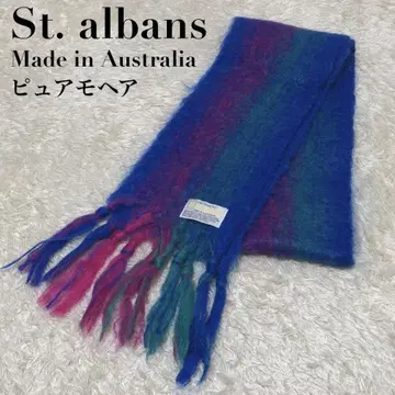 St.albans 모헤어 머플러 호주산 다크 블루 볼륨 경량