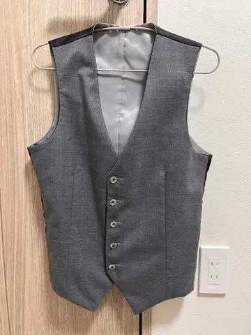 수트 베스트 그레이 블랙