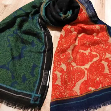 G.Gonnarelli ITALY제 페이즐리 무늬 블록 디자인 스톨