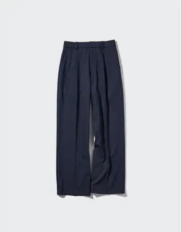 유니클로 턱 와이드 팬츠 스트라이프 네이비 M