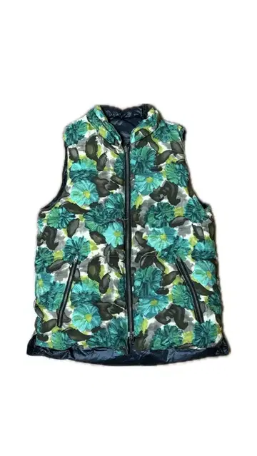 꽃무늬 후드 부착 베스트