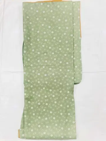 세탁 가능한 코몬 이중 기모노 그린 컬러 꽃무늬