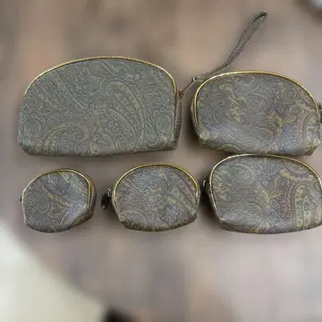 페이즐리 무늬 파우치 5종 세트