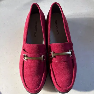 새상품 백화점 구매 워셔블 [ 크롤 발리에 ] 버클 로퍼 24cm 빨간색