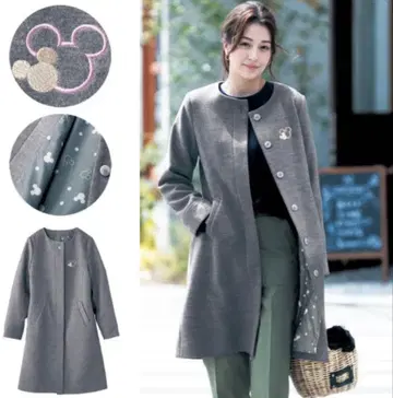 택 포함 새상품  미키 자수 코트 디즈니 그레이 LL 사이즈