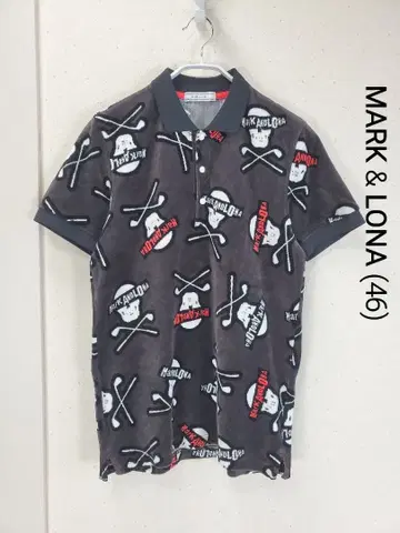 MARK & LONA 마크앤로나 스컬 로고 벨로아 원단 반팔 피케 셔츠