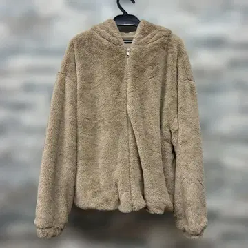 [새상품급] 후드 부착 보아 자켓 M 베이지