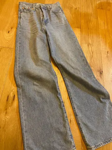 RIBCAGE 와이드 레그 청바지 라이트 인디고 23