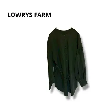 [ 로리즈팜 ] 노카라 셔츠 긴팔 심플 귀여운 블랙 F