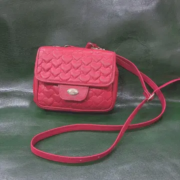 일본제 천연 가죽 숄더백 핸드백 소가죽 가죽 레드 빨간색 하트