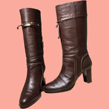 긴자 요시노야 FRESCA 가죽 부츠 브라운 부츠