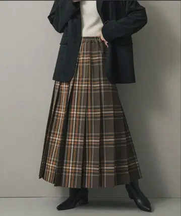 SENSE OF PLACE 체크 플리츠 스커트
