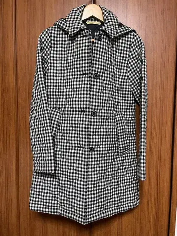 트래디셔널 웨더 웨어 후드 부착 깅엄 체크