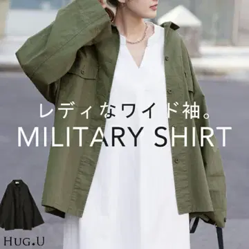 HUG.U 카키 밀리터리 셔츠 택 포함 새상품
