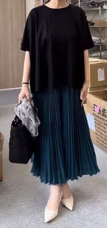 mal.레레레 씨 플리츠 스커트 심해 새상품