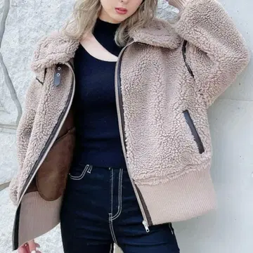 GYDA WIDE RIB 보아 B-3 자켓 (브라운)