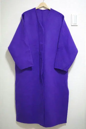 YAMADAYA Aga 울 롱 코트 퍼플 보라색