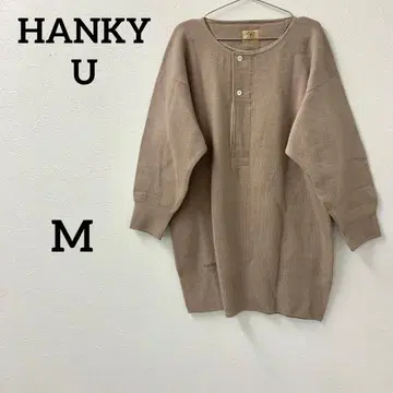 HANKYU 니트 헨리넥 스웨터 베이지 M