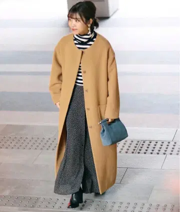 슬로브 이에나 노카라 롱 코트 카멜 베이지