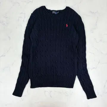 폴로 랄프로렌 케이블 니트 코튼 크루넥 스웨터 로고 자수