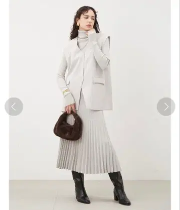 미라 오웬 베스트 풀오버 터틀 니트 스커트 09WNO235006