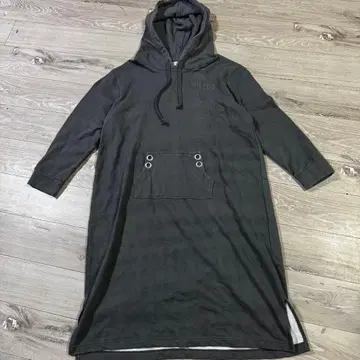 DENIMUS 데니마스 후드 부착 롱 원피스 그레이