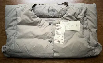 무인양품 2025 노카라 다운 베스트 라이트 베이지 XL 새상품