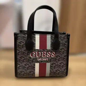 GUESS 스트라이프 디자인 미니 핸드백