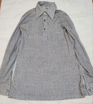 쇼와 물방울 패턴 긴팔 셔츠