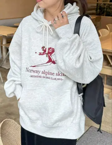 discoat 디스코트 모티브 자수 로고 후드 풀오버