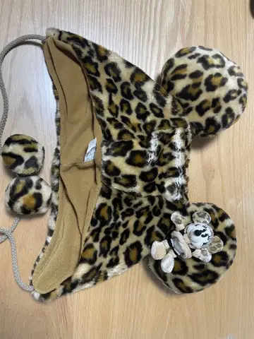 팬캡 레오파드 무늬 브라운