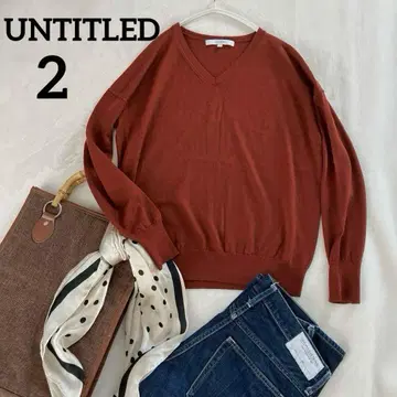 [ UNTITLED ] 언타이틀 울 100% 얇은 소재 V넥 니트