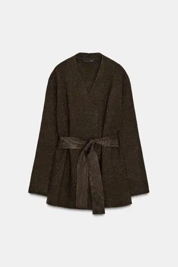 [ ZARA 새상품 ] 벨트 니트 가디건