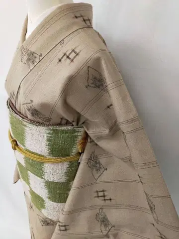 새상품급 순수 실크 이중 기모노 미류(나가이 ) 단품