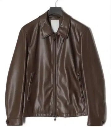 ESTNATION 싱글 가죽 자켓 브라운 인조 가죽 L