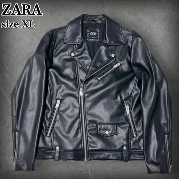 ZARA 자라 가죽 자켓 더블 라이더스 페이크 가죽 블랙